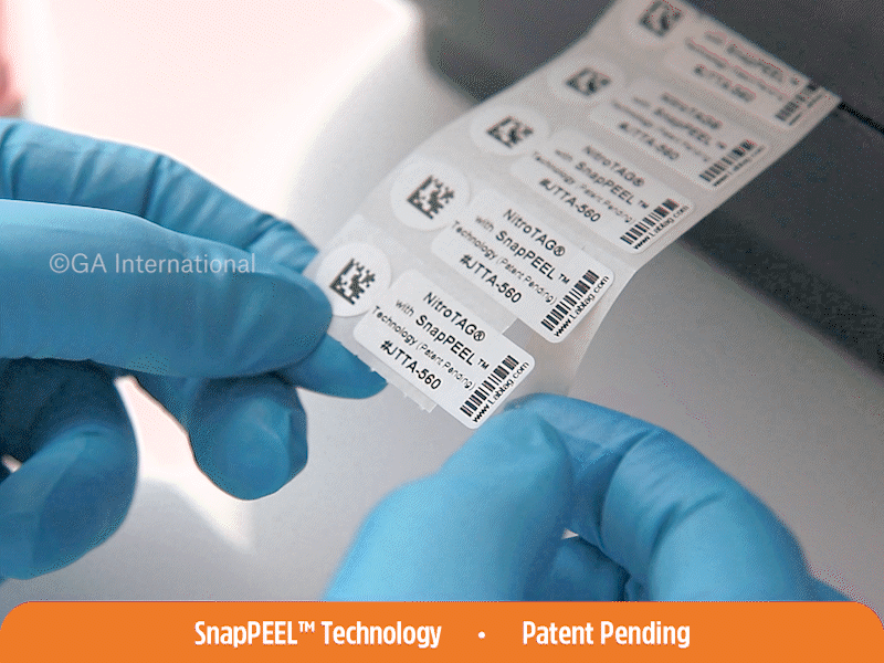 NitroTAG® SnapPEEL 超低温対応ラベル (液体窒素容器用) 23.9×12.7mm+11mm(
