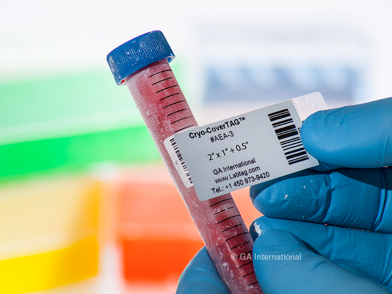 Blackout CryoSTUCK® 超低温対応 凍結表面対応ラベル (情報秘匿) 50.8×25.4mm+12.7mm 巻付け #AEA-3