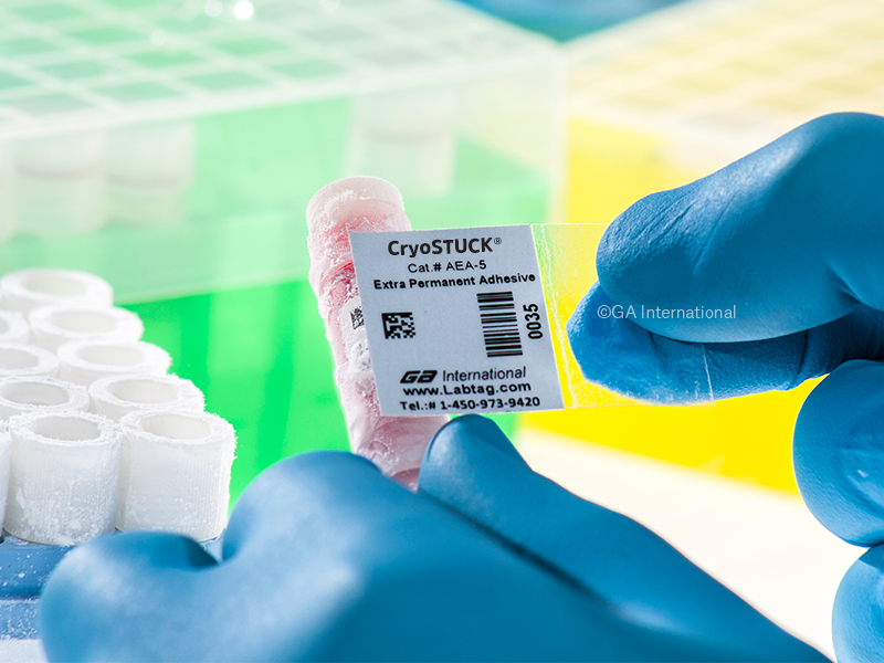 Blackout CryoSTUCK® 超低温対応 凍結表面対応ラベル (情報秘匿) 22.2×28.6mm+19.1mm 巻付け #AEA-5NOT