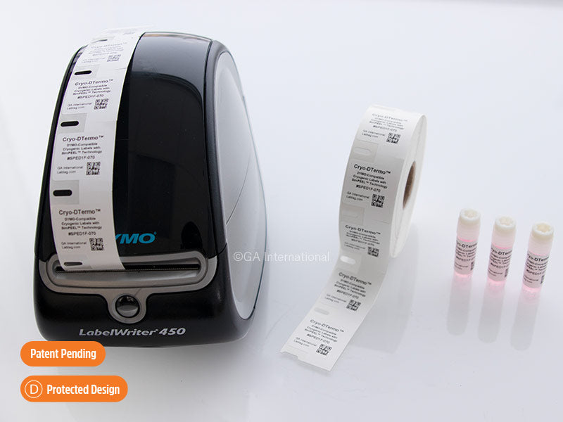 Cryo DTermo™ DYMO互換 超低温対応ラベル (SimPEELテクノロジー) 25.4×25.4mm #SPED1F-070WH