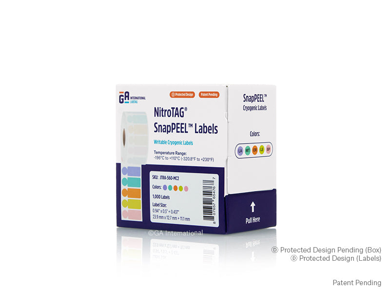 NitroTAG® 超低温対応ラベル (液体窒素容器用) SnapPEEL™ 手書き用 23.9mmx12.7mm+11.1mm(円形) #JTRA-560