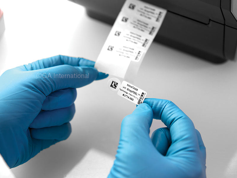 NitroTAG® SnapPEEL 超低温対応ラベル (液体窒素容器用) 23.9×12.7mm+11mm(