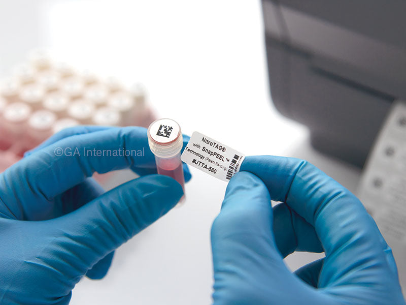 NitroTAG® SnapPEEL 超低温対応ラベル (液体窒素容器用) 28.6×19.1mm+11mm(円形) #JTTA-562SB