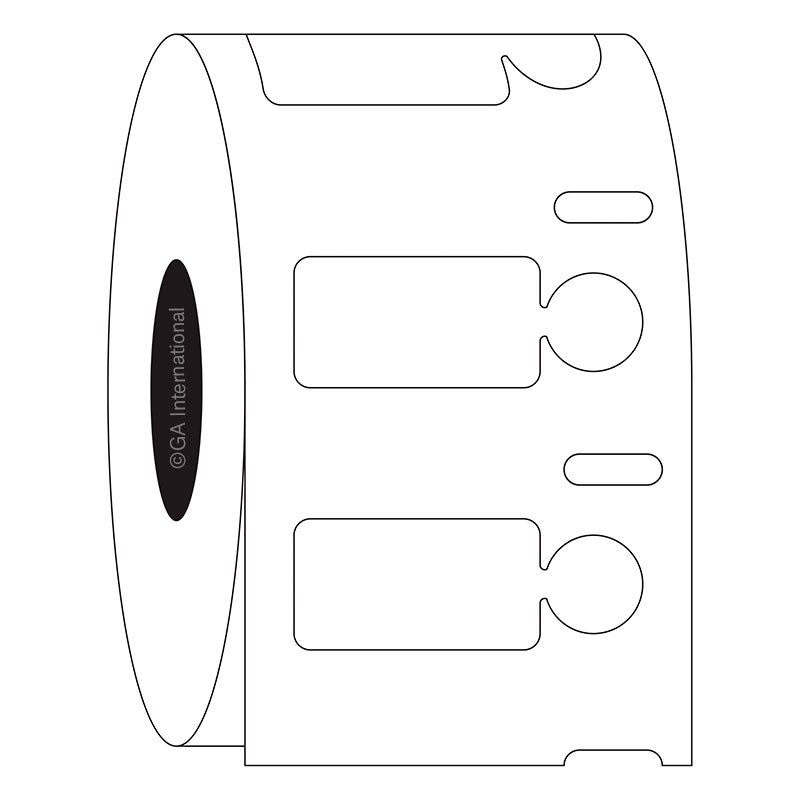CryoSTUCK® DYMO550互換 超低温・凍結表面対応ラベル 23.9×12.7mm+9.5mm (円形) #LWCS-506