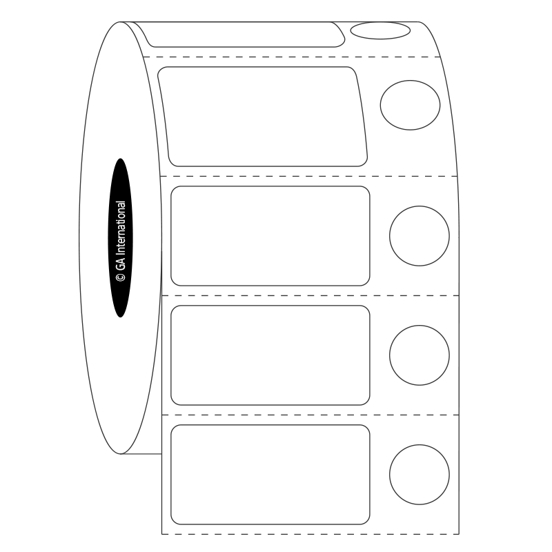 Steri-ThermoTAG™ オートクレーブ耐性ラベル 31.8×16mm+9.5mm (円形) #AUTT-103