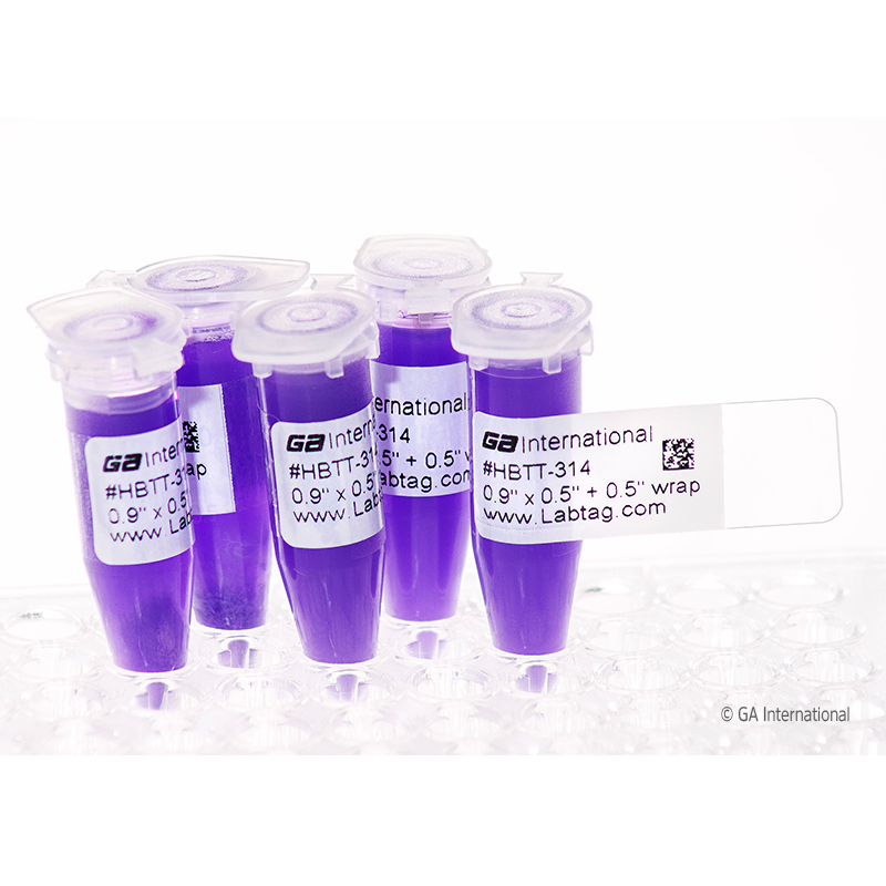 Cryo-WrapTAG™ 超低温対応ラベル (セルフラミネート) 22.9×12.7mm+12.7mm 巻付け #HBTT-314SBNOT