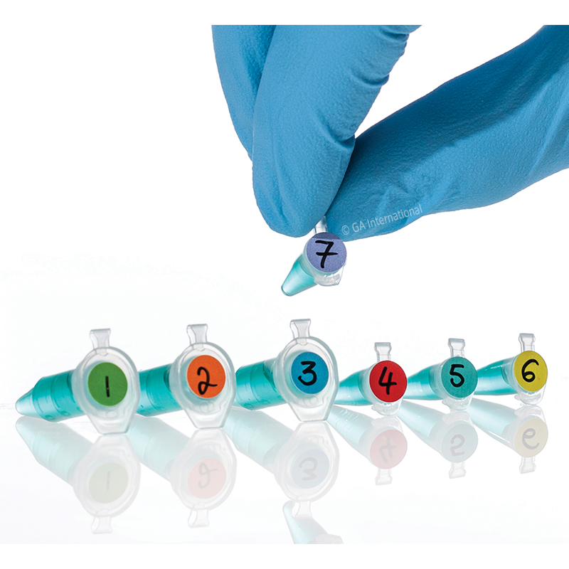 Lab-TAG™ 超低温対応 カラー丸ラベル (0.2ml PCRチューブ用) 7mm (円形) #WRPLT-7a